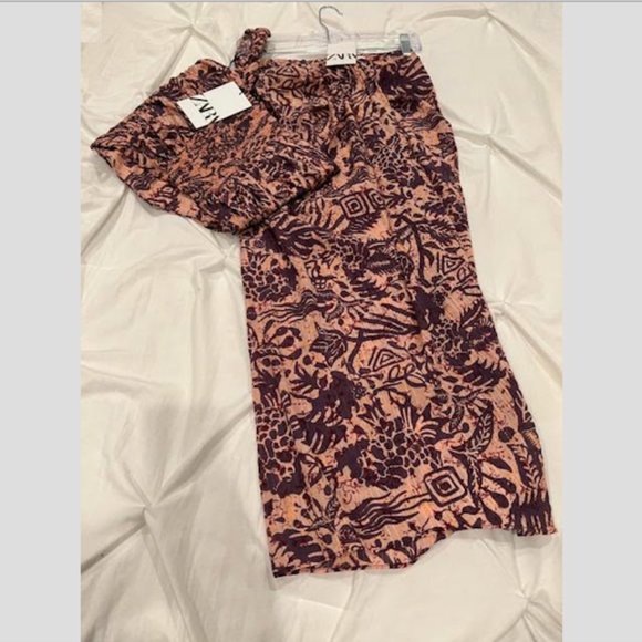 Zara Printed Co-Ord Sarong Skirt Set  Sz XS NWT - Picture 11 of 11